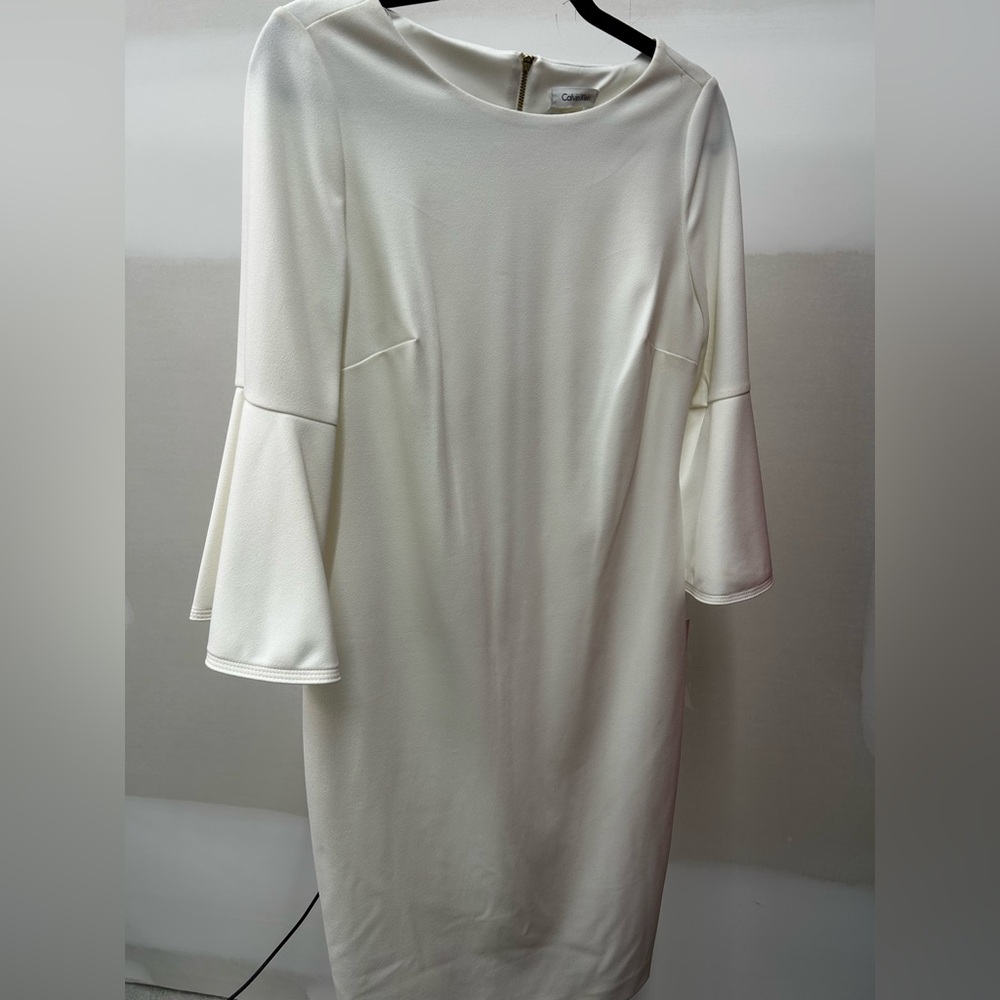 Calvin Klein Cream Long Sleeve Dress - Picture 2 of 10